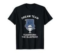 Teamwork: The Blueprint Navy White Cartoon Trophy Graphic T-Shirt
