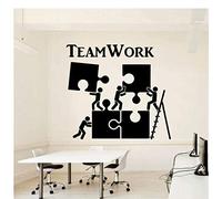 Teamwork Vinyl Wall Decal Puzzle Office Space Decor Art Stickers Mural Self-Adheasive Wallpaper DIY Gift 62X57Cm