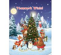 Teamwork Wins!: A Festive Coloring Book for Toddlers & Kids Ages 3-7 with Fun Animals, Simple Bold Lines, and a Story about Sharing and Helping