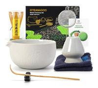 TEANAGOO 7 Pcs Matcha Set Lt.Grey, Matcha Kit for Ceremony, Matcha Tea Set for Making Breakfast/Latte, Matcha Whisk Set and Bowl with All Accessories, Gift for Matcha Lover/Friend/Family