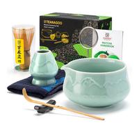 TEANAGOO Matcha Whisk, 7 Pcs Ceramic Matcha Set, Matcha Kit for Ceremony, Matcha Tea Set for Making Breakfast/Latte, Matcha Whisk Set and Bowl with Scoop&Sifter, Gift for Matcha Lover