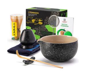 TEANAGOO 7-Piece Matcha Whisk Set with Chawan Bowl and Accessories