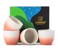 TEANAGOO Ceramic Japanese Tea Cup, 4 Pcs/Box, Occupied Japan Cups, Chinese Cup, Asian Cups no Handles,5.6 oz/ 160ml,Gradient Gradient Pink White