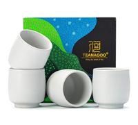 TEANAGOO Ceramic Japanese Tea Cup, 4 Pcs/Box, Occupied Japan Cups, Chinese Cup, Asian Cups no Handles,6.16oz / 175ml,Ruware Ivory White,