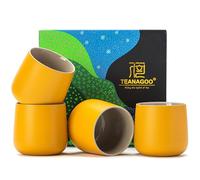 TEANAGOO Ceramic Japanese Tea Cup, 4 Pcs/Box, Occupied Japan Cups, Chinese Cup, Asian Cups no Handles, 7.2oz / 205 ml,Yellow