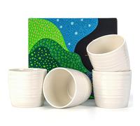 TEANAGOO Ceramic Japanese Tea Cup, 4 Pcs/Box, Occupied Japan Cups, Chinese Cup, Asian Cups no Handles, 7.4oz / 210 ml, Pure White