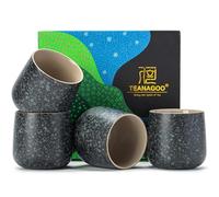 TEANAGOO Ceramic Japanese Tea Cup, 4 Pcs/Box, Occupied Japan Cups, Chinese Cup, Asian Cups no Handles，7.2oz / 205 ml, Charcoal Grey