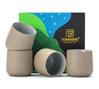 TEANAGOO Ceramic Japanese Tea Cup, 4 Pcs/Box, Occupied Japan Cups, Chinese Cup, Asian Cups no Handles，Dk.Grey（7.2oz / 205 mlx 4）