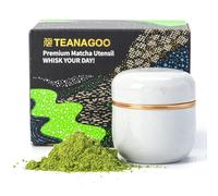 TEANAGOO Ceramic Matcha Glass, Portable 82.8 ml Canister with Double Seal, Aluminium Lid for Freshness, Perfect for 18 g Matcha Powder, Travel-Friendly & Compact Design, X3, Light Grey