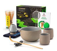 TEANAGOO Ceramic Matcha Whisk Set, 9-Piece Set, Includes 2 210 ml Matcha Cups, Suitable for Ceremony/Latte