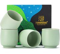 TEANAGOO Chinese Tea Cup for W08,5.8 oz,Ruware,Lt.Green,4 pcs/Box,TC08,Chinese