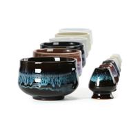 TEANAGOO Japanese Ceramic Matcha Bowl with Whisk Holder, 18 OZ. K14, Blue, Chawan Tea Bowl, Ceramic Matcha Bowl, Tea Bowls for Matcha, Traditional Ceremonial Accessories