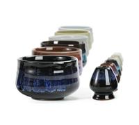 TEANAGOO Japanese Ceramic Matcha Bowl with Whisk Holder, 18 OZ. K15, Blue, Chawan Matcha Tea Bowl, Matcha Ceramic Bowl, Tea Bowls for Matcha, Ceramic Matcha Bowl Traditional Ceremonial Accessories