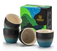 TEANAGOO Japanese Tea Cups, 5.6 Oz/ 160ml, Gradient Navy Blue, 4 Pcs/Box, H23, Asian Tea Cups Without Handles, Ceramic for Japanese & Chinese Tea, New Year Sale , Top gift picks