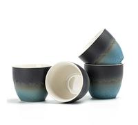 TEANAGOO Japanese Tea Cups, 5.6 Oz/ 160ml, Gradient Navy Blue, 4 Pcs/Box, H23, Asian Tea Cups Without Handles, Ceramic for Japanese & Chinese Tea