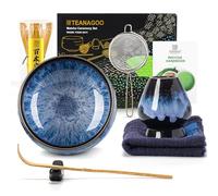 TEANAGOO Matcha Set, 7 Pcs Matcha Kit for Ceremony, Ceramic & Bamboo Matcha Bowl, Whisk & Accessories, Junware Set, Junware-blue
