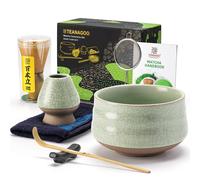TEANAGOO Matcha Set, 7 Pcs Matcha Kit for Ceremony, Matcha Whisk Set, Ceramic Matcha Bowl, Matcha Tea Set for Making Breakfast/Matcha Latte, Bamboo Matcha Whisk (Chasen), Gift for Matcha Lover, New Ye