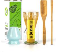 TEANAGOO Matcha Set, Bamboo Whisk (Chasen), 4 Pcs Matcha Kit，Traditional Scoo