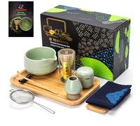 TEANAGOO Matcha Set, Matcha Whisk Set, Bamboo Matcha Whisk (Chasen), Spoon (Chashaku), Matcha Whisk Holder, Tea Making Kit.O38, Green Tea Powder Kit.Tea Tray