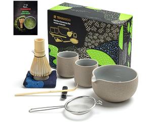 TEANAGOO Matcha Whisk,9 Pcs Ceramic Matcha Set,Matcha Kit for Ceremony,Matcha Tea Set for Making Breakfast/Matcha Latte,Matcha Whisk and Bowl Set with 2 Matcha Cups(7.2oz),Gift for Matcha Lover