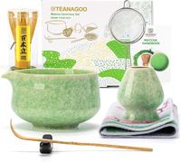 TEANAGOO Matcha Whisk Set,7 Pcs Matcha Set Green,Ceremony Matcha Kit,Matcha Tea