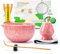TEANAGOO Matcha Whisk Set,7 Pcs Matcha Set Pink,Ceremony Matcha Kit,Matcha Tea
