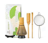 TEANAGOO Matcha Whisk Set,Bamboo Matcha Whisk (100 prongs) with Holder,6-PCS Traditional Starter Set,Scoop (Chashaku),Tea Spoon,Bamboo Chasen for Making Latte,Ceremony Accessory,Gife for Friend/Family