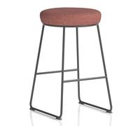 teaneck fabric stool with metal frame in rivet forge