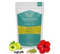 TeaNOURISH Amla Magic Darjeeling Green Tea | Whole Loose Leaf Tea | Green Tea Blended with Amla, Hibiscus, Cardamom & Cinnamon | 100% NATURAL INGREDIENTS | Brew Hot or Iced Tea (Amla Magic, 3.53oz/100gms)