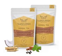 TeaNOURISH Ashwagandha Coconut Latte | CAFFEINE-FREE Herbal Tea | Indian Superfoods Ashwagandha & Coconut | Relieves Stress and Supports Immunity | 100% NATURAL - 3.53oz/100g (Pack of 2)
