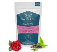 TeaNOURISH Blooming Rose Black Tea | Assam Loose Leaf Tea | Robust & Flavorful | Blended with Rose Petals, Cardamom, Saffron & Almond | 100% NATURAL INGREDIENTS - 3.53oz/100g