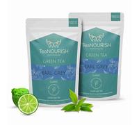TeaNOURISH Earl Grey Green Tea | Darjeeling Loose Leaf Tea Enriched with Natural Bergamot Extract | 100% NATURAL | 50 Cups Hot or Iced Tea - 3.53oz/100g (Pack of 2)