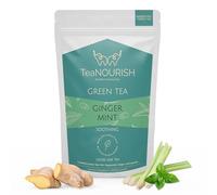 TeaNOURISH Ginger Mint Green Tee | Relaxing & Calming | Premium Darjeeling Loose Leaf | Immune Support Tea for Daily Wellness | 50 Cups Hot Tea or Iced Tee - 3.53oz/100g