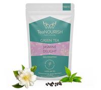 TeaNOURISH Jasmine Delight Green Tee | Darjeeling Loose Leaf Tea with All Powerful Antioxidants | Supports Immunity |Calming, Relaxing & Bedtime Tee | 50 Cups Hot or Iced Tee - 3.53oz/100g