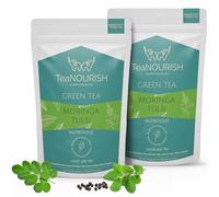 TeaNOURISH Moringa Tulsi Green Tee | Darjeeling Loose Leaf Tee | 100% Natural Moringa & Tulsi Leaves | Immune Support Tee - 3.53oz/100g (Pack of 2)