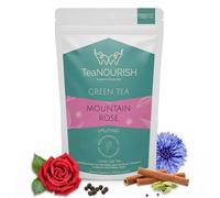 TeaNOURISH Mountain Rose Green Tea | Loose Leaf Tea | Blended with Rose Petals, Blue Cornflower & Cinnamon | 100% NATURAL INGREDIENTS | Brew Hot or Iced Tea - 1.76oz/50g