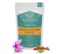 TeaNOURISH Saffron Kashmiri Kahwa | Loose Leaf Green Tea | Saffron, Cardamom, Cinnamon | Warming & Soothing | Improves Digestion, Boosts Immunity | 100% NATURAL - 3.53oz/100g