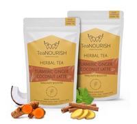 TeaNOURISH Turmeric Ginger Coconut Latte | Indian Superfoods with Coconut Milk Powder | Aids Digestion, Relieves Stress & Supports Immunity | 100% NATURAL - 3.53oz/100g (Pack of 2)
