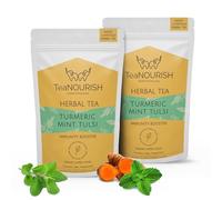 TeaNOURISH Turmeric Mint Tulsi Herbal Tea | Indian Superfoods | Blend of Turmeric, Tulsi & Peppermint | Immune Support | 100% NATURAL INGREDIENTS - 3.53oz/100g (Pack of 2)