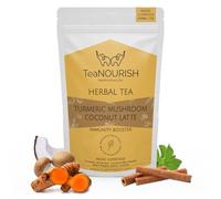 TeaNOURISH Turmeric Mushroom Coconut Latte | Caffeine-Free, Immunity-Boosting Herbal Tea Latte with Turmeric & Reishi Mushroom | 100% NATURAL INGREDIENTS | 3.53oz/100g