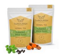 TeaNOURISH Turmeric Spice Tulsi Herbal Tea | Immunity Booster | Blend of Indian Superfoods Turmeric, Tulsi & Black Pepper | 100% NATURAL INGREDIENTS - 3.53oz/100g (Pack of 2)