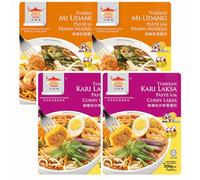 Tean's Gourmet Tumisan Malaysian Mi Udang & Curry Laksa Paste 200g (Pack of 4)