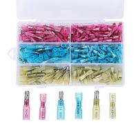 Teansic 240 Pcs 3 Colors 3 Sizes Heat Shrink Bullet Connectors, Female Male Electrical Bullet Butt Terminals Insulated Waterproof Marine Bullet Connectors for Watercraft, Electronics, Automotive