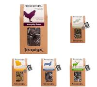 teapigs Big Bestsellers Bundle - English Breakfast, Peppermint, Mao Feng, Darjeeling Earl Grey & Chamomile Tea Bags - Black & Herbal Tea Bundle - 5x50 Temples