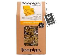 teapigs Chamomile Tea Bags - Whole Chamomile Flowers - Caffeine-Free Herbal Infusion for Relaxation & Digestion - Biodegradable Tea Temples - Sustainably Sourced - 50 Teabags (1 Pack)