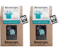 Teapigs Decaf Breakfast Tea Bags - Full-Flavoured Kenyan & Ceylon Black Tea Without the Caffeine - Sustainable & Ethically Sourced - 50 Biodegradable Tea Temples (2 Pack)