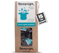 teapigs Decaf English Breakfast Black Tea, 15 Tea Bags | All Natural, No Nasties, Big Leaves, Big Flavour, Plant-Based Tea Temples, Recyclable Paperboard Pack, 15 Teabag Pack