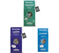 teapigs Feel-Good Bundle - Cleanse, Calm & Snooze Tea Bags - Feel-Good Brews for Mind & Body - Herbal Tea Selection & Sampler for Digestion, Calm and Sleep - 3x15 Temples