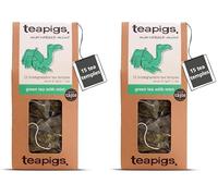 teapigs Green Tea with Mint - Traditional Moroccan Blend - Tea Bags Made with Whole Leaves - Caffeinated & Naturally Energising - Great Taste Award Winner - 15 Biodegradable Tea Temples (2 Pack)