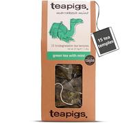 teapigs Green Tea with Mint - Traditional Moroccan Blend - Tea Bags Made with Whole Leaves - Caffeinated & Naturally Energising - Great Taste Award Winner - 15 Biodegradable Tea Temples (1 Pack)
